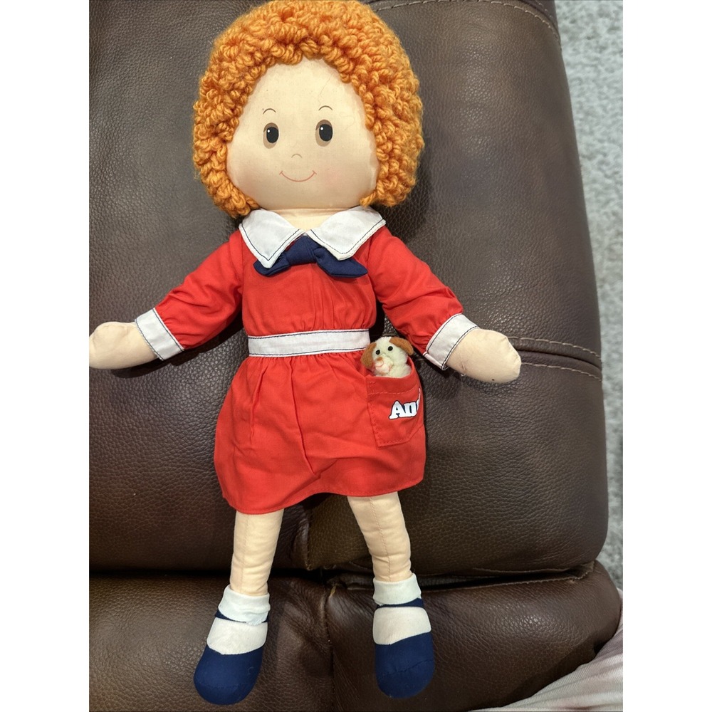 Vintage 1977 Knickerbocker‎ Little Orphan Annie Stuffed Toy Doll with Dog